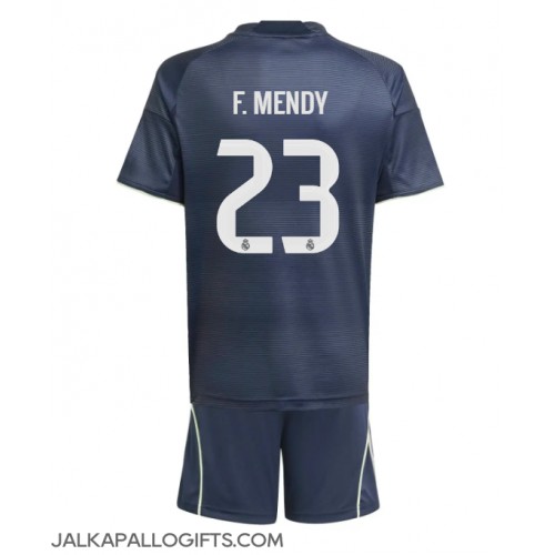 Real Madrid Ferland Mendy #23 Vieras Peliasu Lasten 2025-26 Lyhythihainen (+ Lyhyet housut)